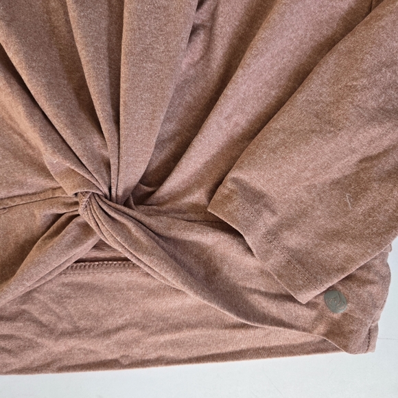 Apana long sleeve pink knot front soft yoga workout wear sz M - Picture 2 of 5